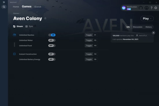 Aven Colony cheats screenshot