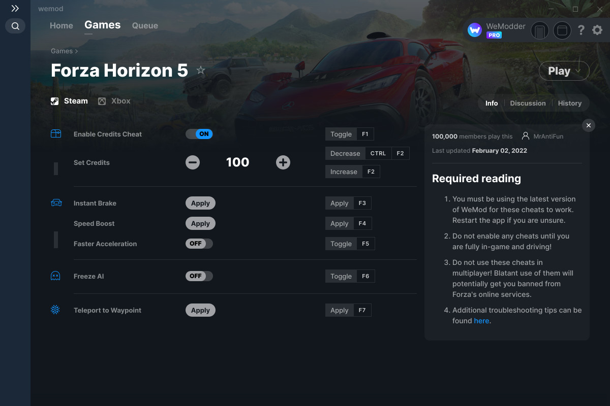 Forza Horizon 5 Cheats and Trainer for Steam Trainers WeMod Community