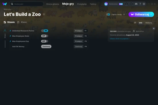 cheaty Let's Build a Zoo zrzut ekranu