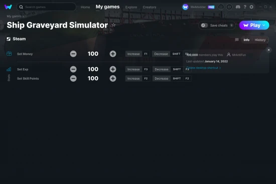 Ship Graveyard Simulator cheats screenshot