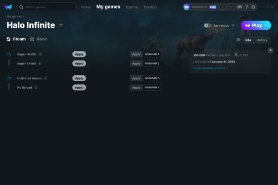Halo Infinite cheats screenshot