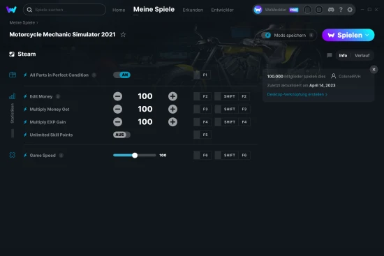 Motorcycle Mechanic Simulator 2021 Cheats Screenshot