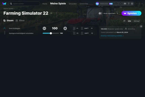 Farming Simulator 22 Cheats Screenshot