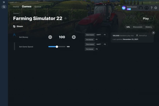 Farming Simulator 22 cheats screenshot