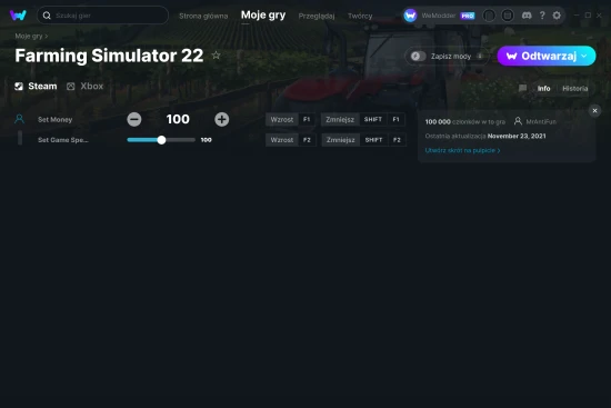 cheaty Farming Simulator 22 zrzut ekranu
