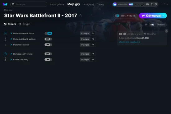 cheaty Star Wars Battlefront II - 2017 zrzut ekranu