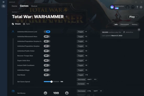 Total War: WARHAMMER cheats screenshot