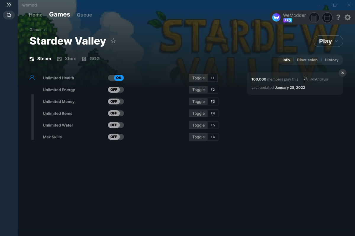 Stardew Valley Cheats and Trainer for Xbox Trainers WeMod Community