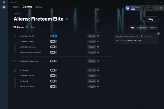 Aliens: Fireteam Elite cheats screenshot
