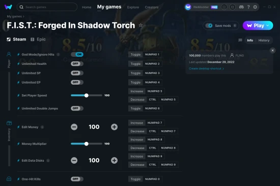 F.I.S.T.: Forged In Shadow Torch cheats screenshot
