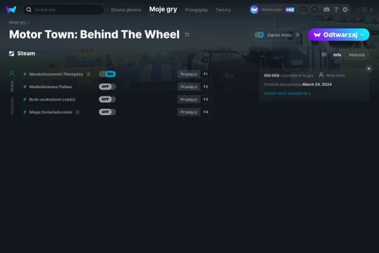 cheaty Motor Town: Behind The Wheel zrzut ekranu
