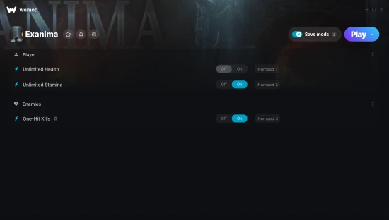 Exanima cheats screenshot