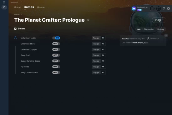 The Planet Crafter: Prologue cheats screenshot