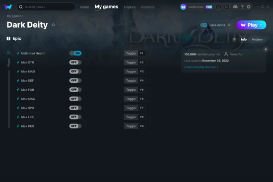 Dark Deity cheats screenshot