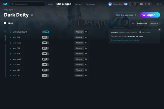 captura de pantalla de las trampas de Dark Deity