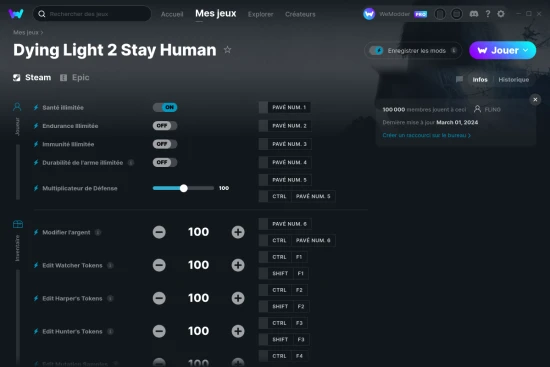 Capture d'écran de triches de Dying Light 2 Stay Human