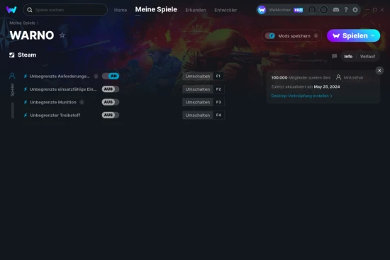 WARNO Cheats Screenshot