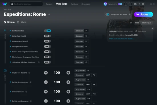Capture d'écran de triches de Expeditions: Rome