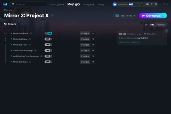 cheaty Mirror 2: Project X zrzut ekranu
