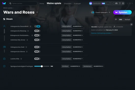 Wars and Roses Cheats Screenshot