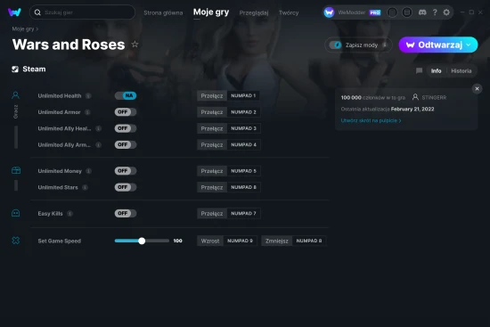 cheaty Wars and Roses zrzut ekranu