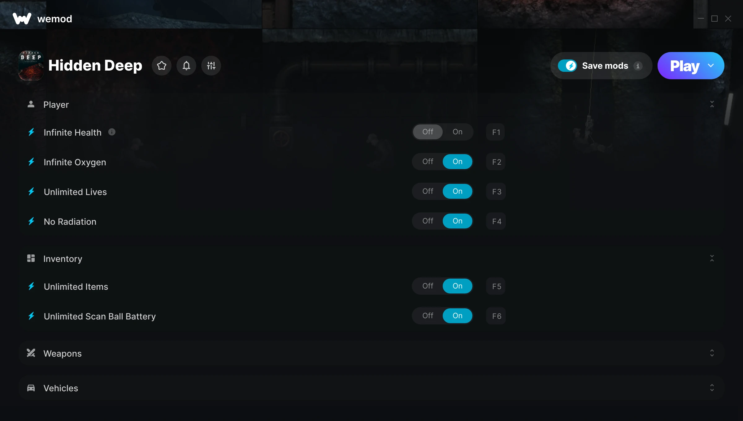 Hidden Deep cheats screenshot