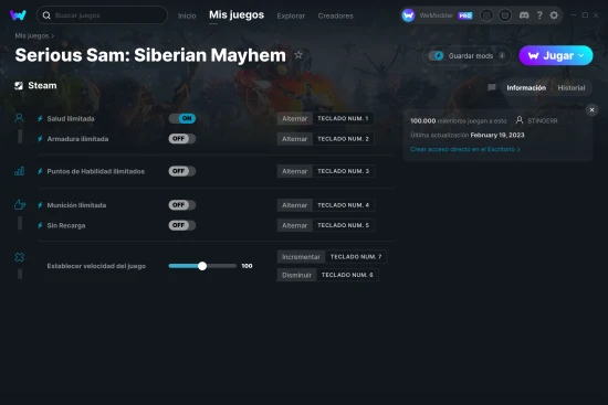 captura de pantalla de las trampas de Serious Sam: Siberian Mayhem
