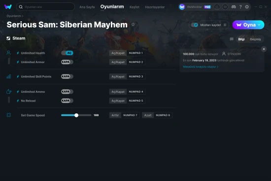Serious Sam: Siberian Mayhem hilelerin ekran görüntüsü
