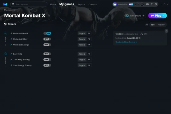 Mortal Kombat X cheats screenshot
