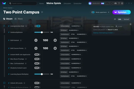 Two Point Campus Cheats Screenshot