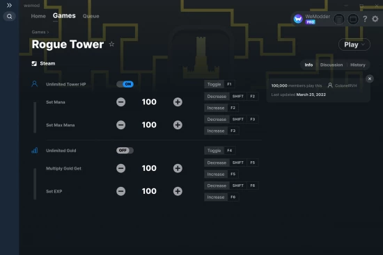 Rogue Tower cheats screenshot