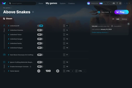 Above Snakes cheats screenshot