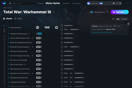 Total War: Warhammer III Cheats Screenshot
