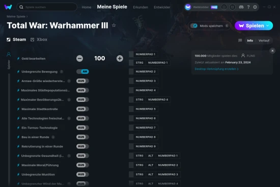 Total War: Warhammer III Cheats Screenshot