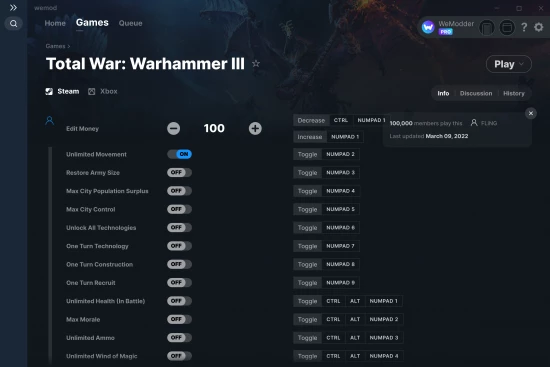 Total War: Warhammer III cheats screenshot