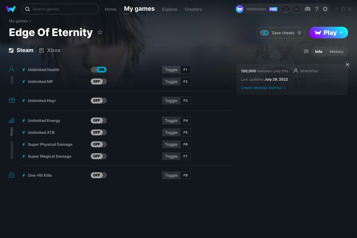 Edge Of Eternity Cheats and Trainer for Xbox Trainers WeMod Community