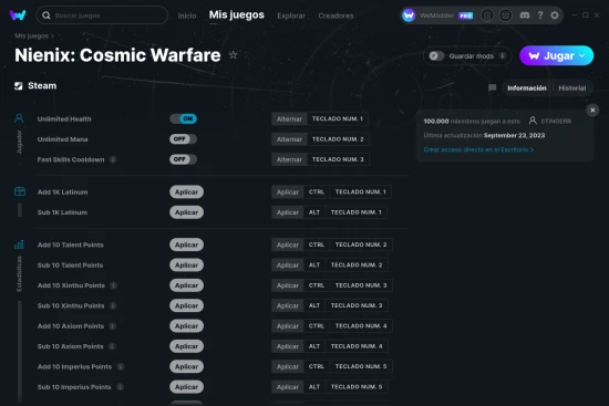 captura de pantalla de las trampas de Nienix: Cosmic Warfare