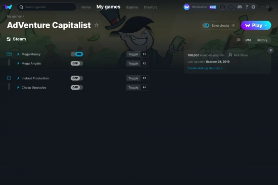 AdVenture Capitalist cheats screenshot