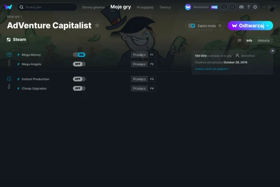 cheaty AdVenture Capitalist zrzut ekranu