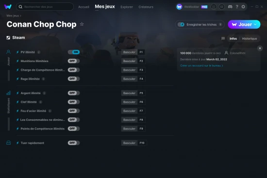 Capture d'écran de triches de Conan Chop Chop