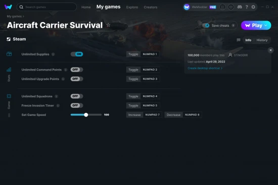 Aircraft Carrier Survival cheats screenshot