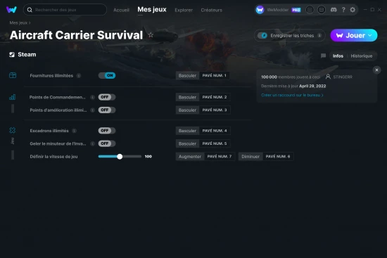 Capture d'écran de triches de Aircraft Carrier Survival
