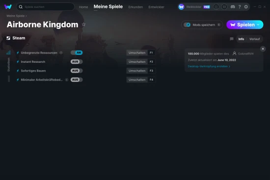 Airborne Kingdom Cheats Screenshot