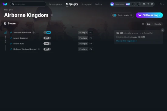 cheaty Airborne Kingdom zrzut ekranu