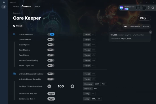 Core Keeper cheats screenshot