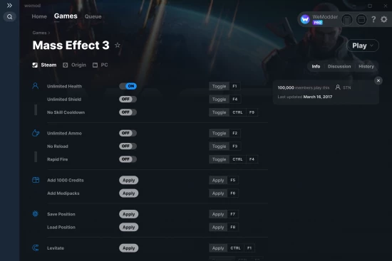Mass Effect 3 cheats screenshot
