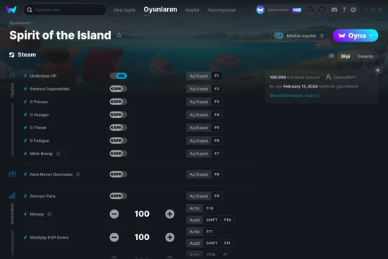 Spirit of the Island hilelerin ekran görüntüsü