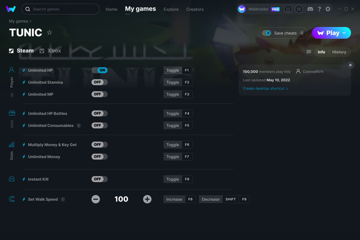 TUNIC Cheats and Trainer for Xbox Trainers WeMod Community