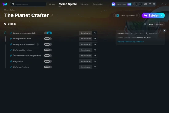 The Planet Crafter Cheats Screenshot