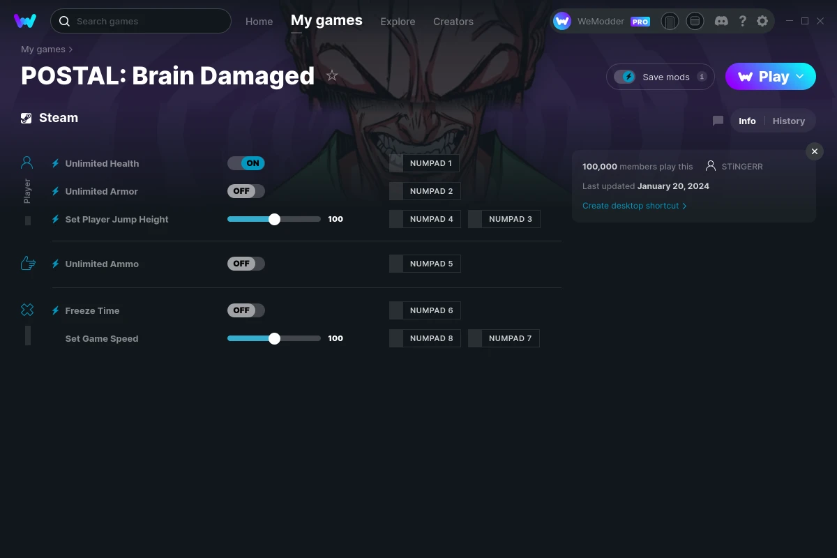 POSTAL: Brain Damaged cheats screenshot